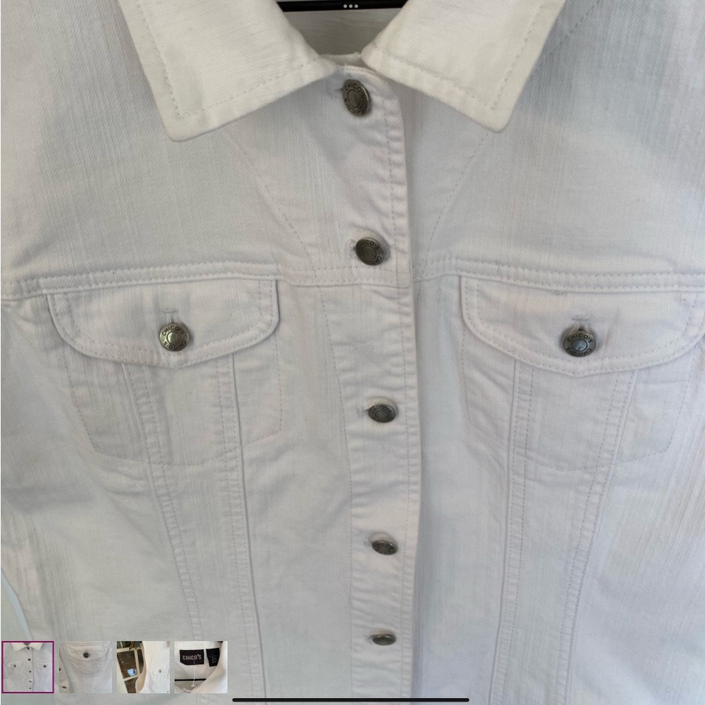 NWOT Chico's White Jean vest - Picture 3 of 6